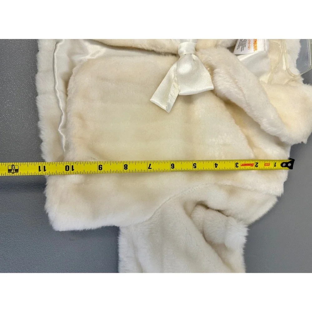 Gymboree Girls Ivory Faux Fur Bolero Jacket Shrug Bow Size‎ 10-12